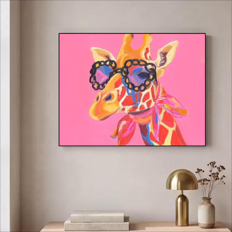 Art Frame - Giraf - Roze - Bril - Sjaal — 3