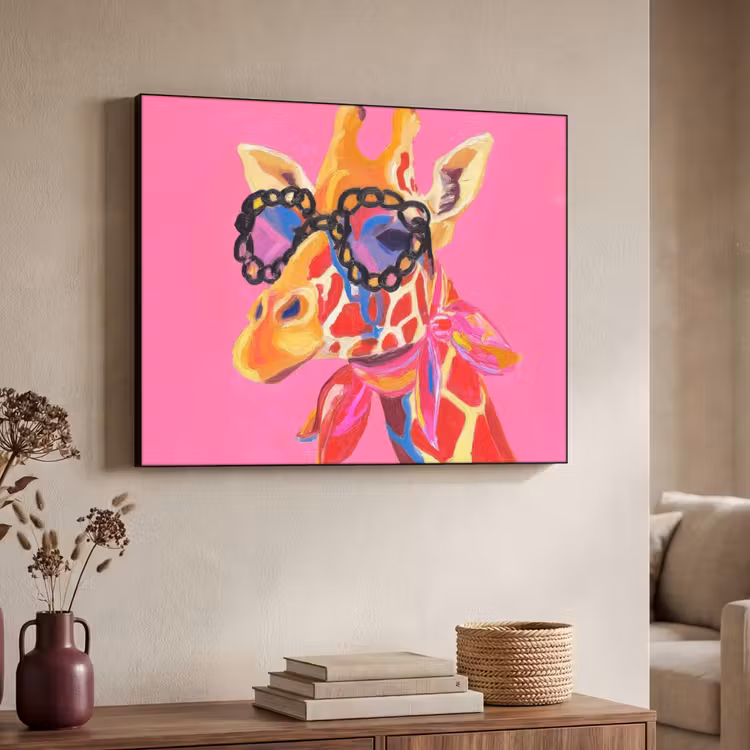Art Frame - Giraf - Roze - Bril - Sjaal — 4