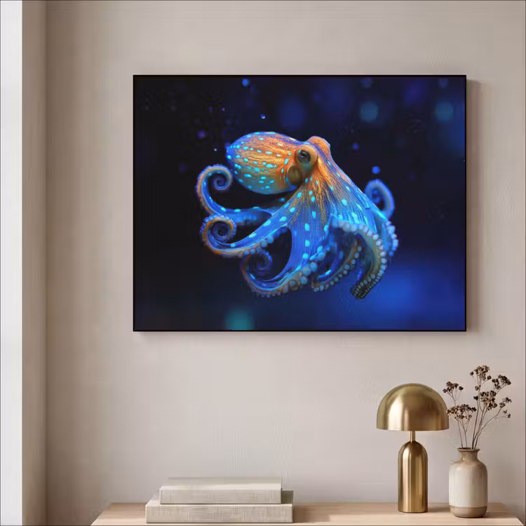 Art Frame - Octopus - Stippen - Blauw - Zee — 3