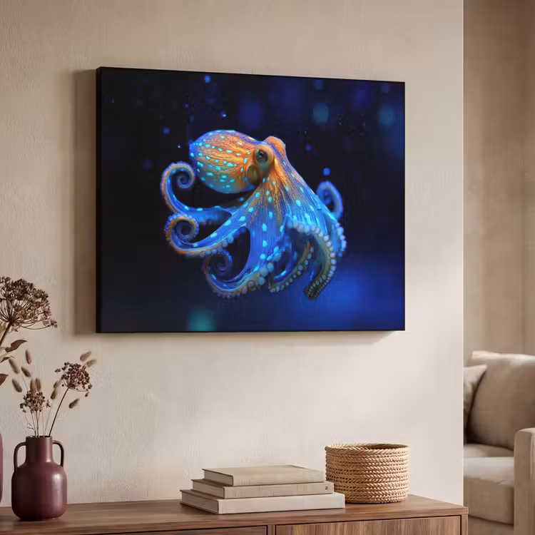 Art Frame - Octopus - Stippen - Blauw - Zee — 4