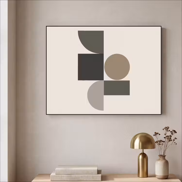 Art Frame - Aardetinten - Abstracte compositie - Eenvoudige vormen — 3