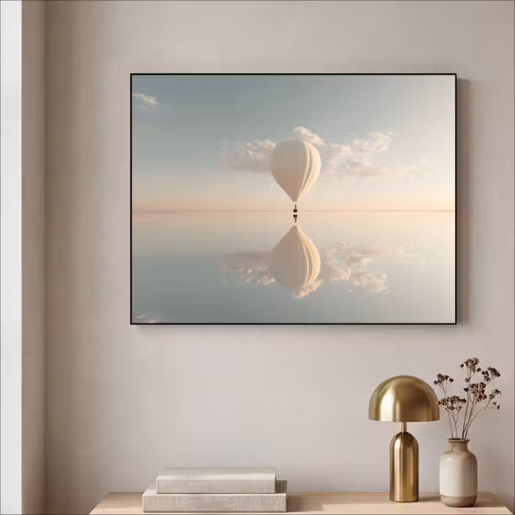 Art Frame - Luchtballon - Wolken - Water - Blauw — 3