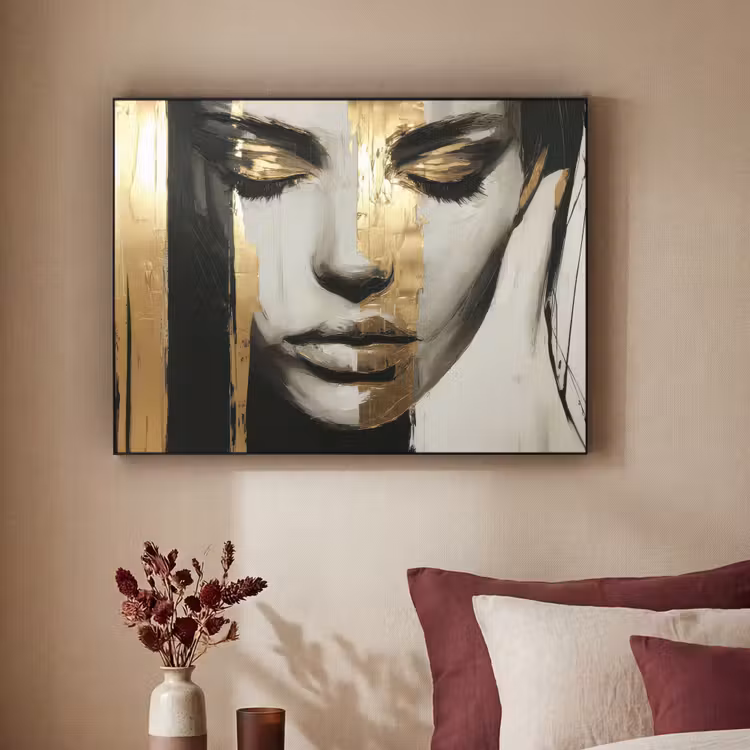 Art Frame - Ogen - Gezicht - Goud - Strepen — 2