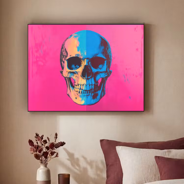 Art Frame - Neon - Blauw - Pop-art - Schedel — 2