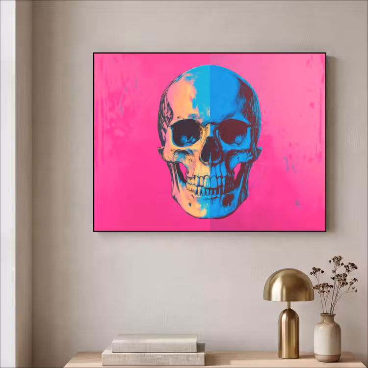 Art Frame - Neon - Blauw - Pop-art - Schedel — 3