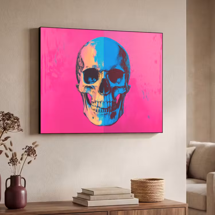 Art Frame - Neon - Blauw - Pop-art - Schedel — 4