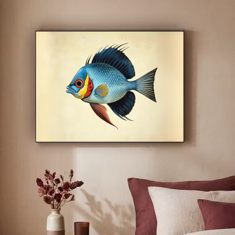 Art Frame - Blauw - Kieuwen - Vis - Illustratie — 2