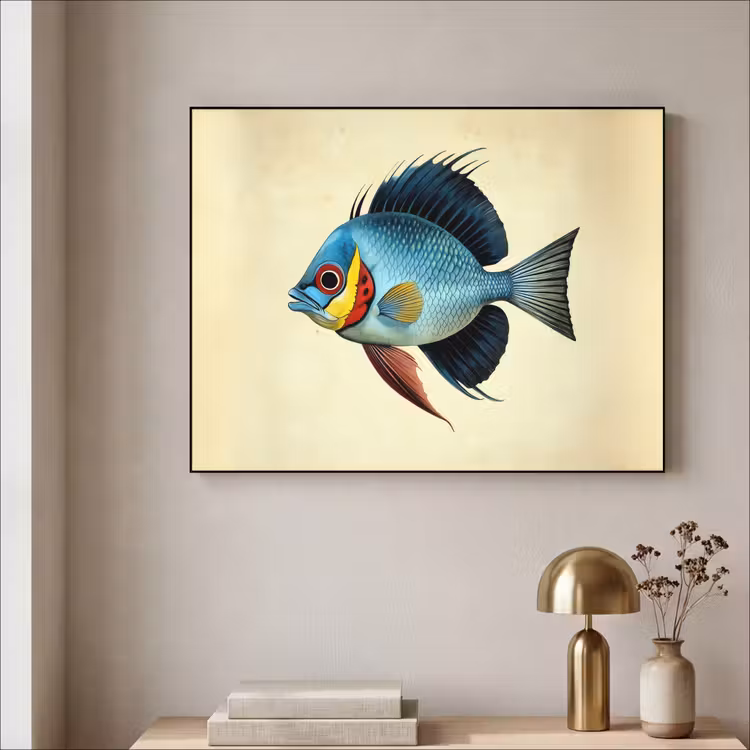 Art Frame - Blauw - Kieuwen - Vis - Illustratie — 3