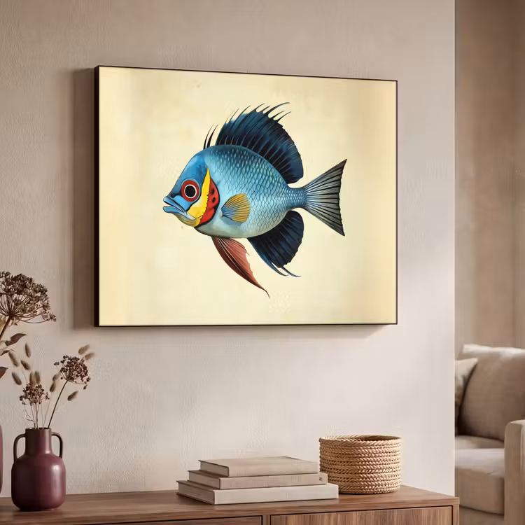 Art Frame - Blauw - Kieuwen - Vis - Illustratie — 4