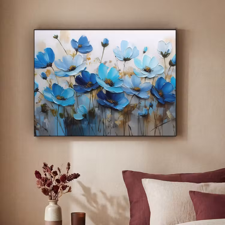 Art Frame - Bloemen - Schilderij - Blauw — 2