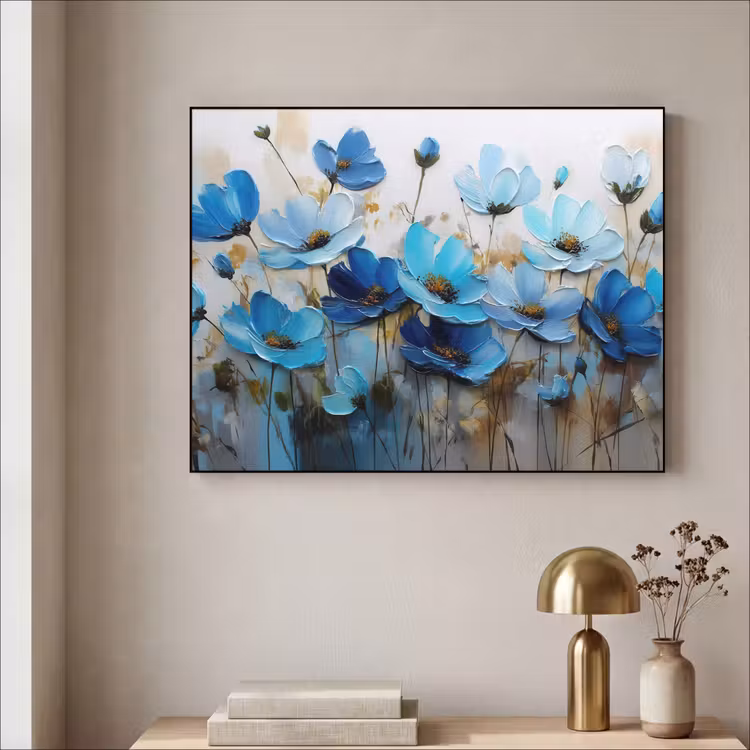 Art Frame - Bloemen - Schilderij - Blauw — 3