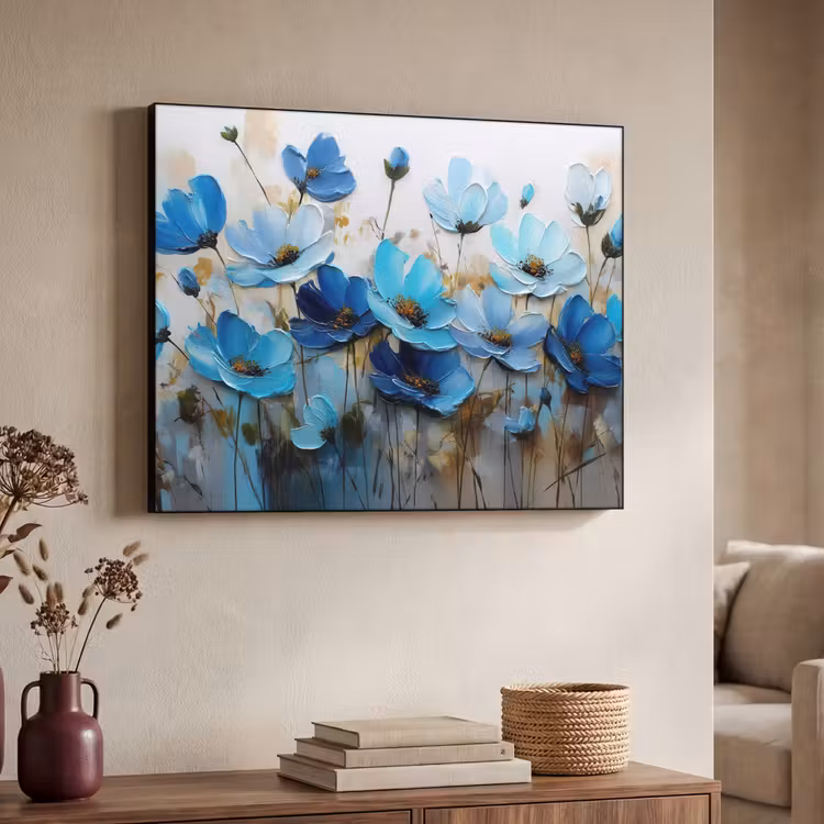 Art Frame - Bloemen - Schilderij - Blauw — 4