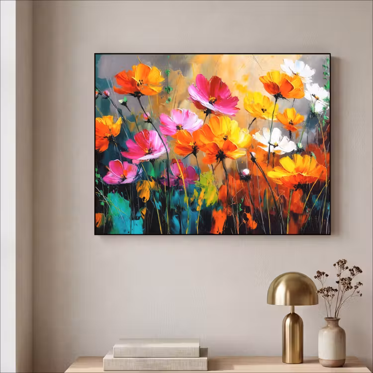 Art Frame - Felgekleurd - Bloemblaadjes - Abstract — 3