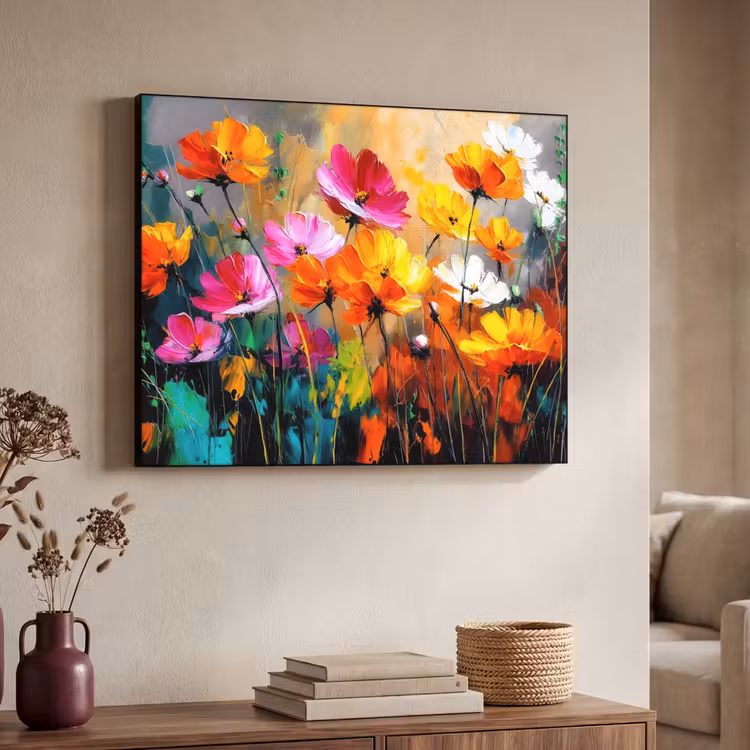 Art Frame - Felgekleurd - Bloemblaadjes - Abstract — 4