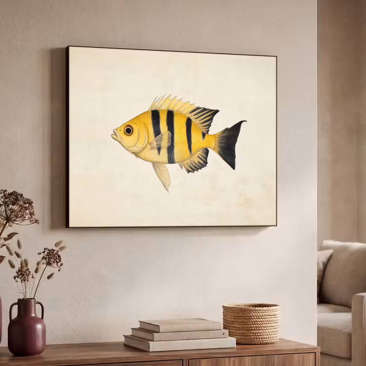 Art Frame - Geel - Vis - Strepen - Tropisch — 4