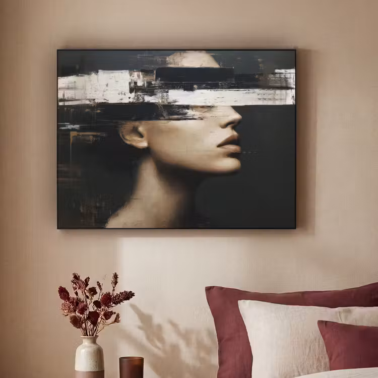 Art Frame - Gezicht - Vrouw - Zwart - Abstract — 2
