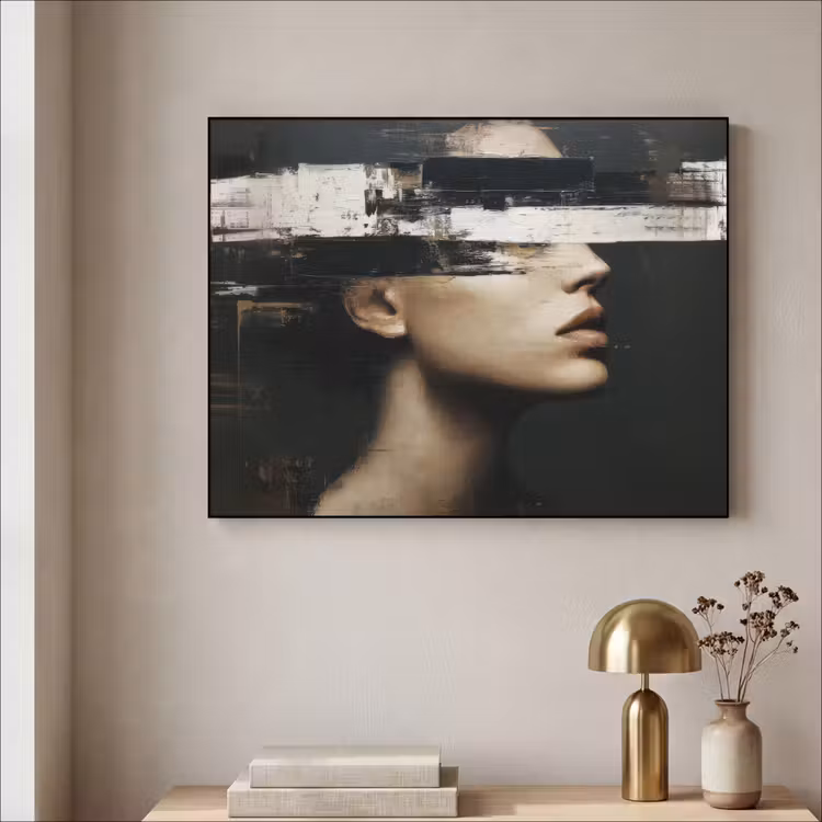 Art Frame - Gezicht - Vrouw - Zwart - Abstract — 3