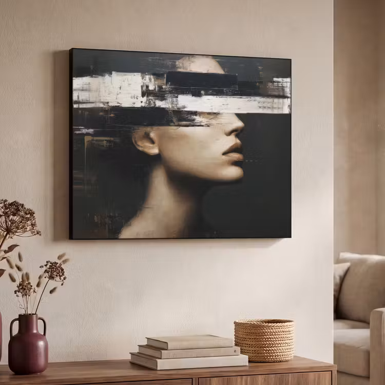 Art Frame - Gezicht - Vrouw - Zwart - Abstract — 4