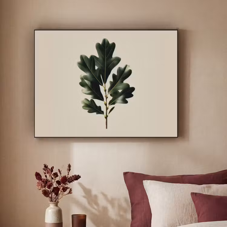 Art Frame - Eikenbladeren - Beige - Groen - Golvende randen — 2
