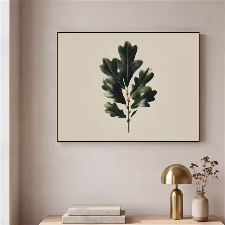 Art Frame - Eikenbladeren - Beige - Groen - Golvende randen — 3