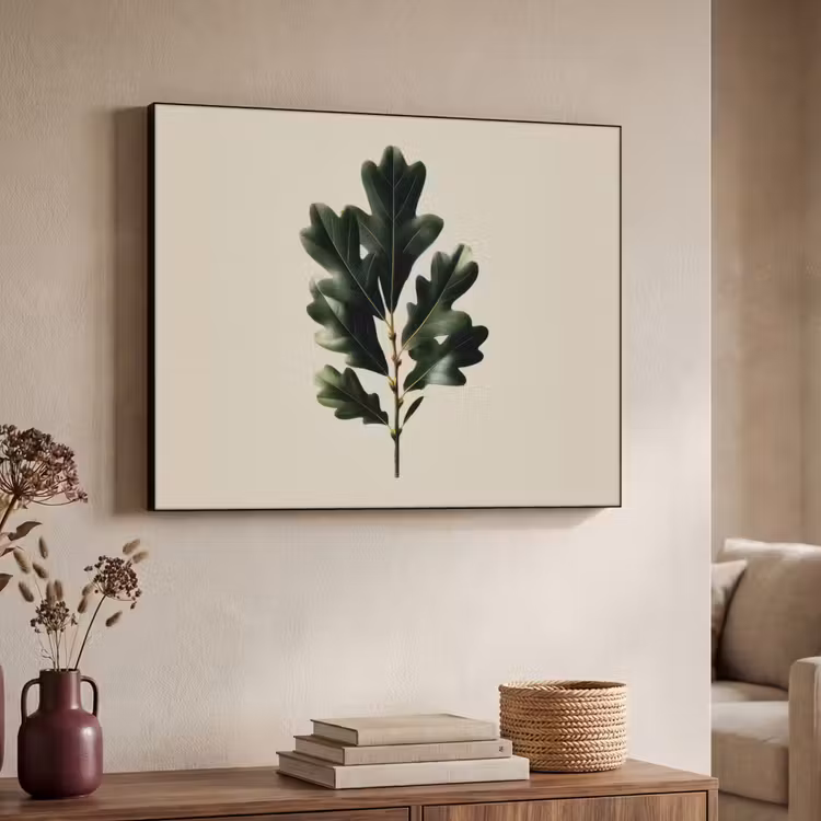 Art Frame - Eikenbladeren - Beige - Groen - Golvende randen — 4