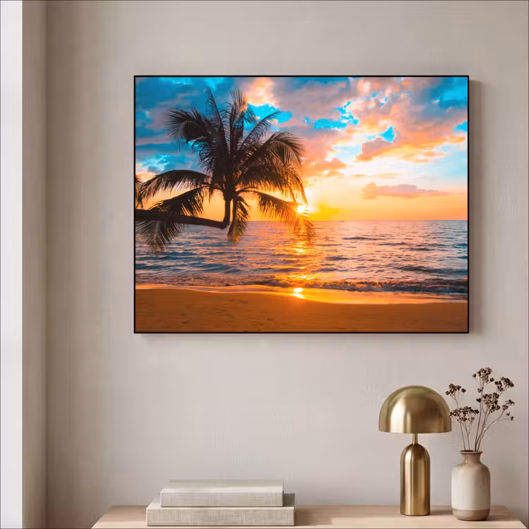 Art Frame - Palm - Zonsondergang - Horizon - Strand - Zee - Tropisch — 3