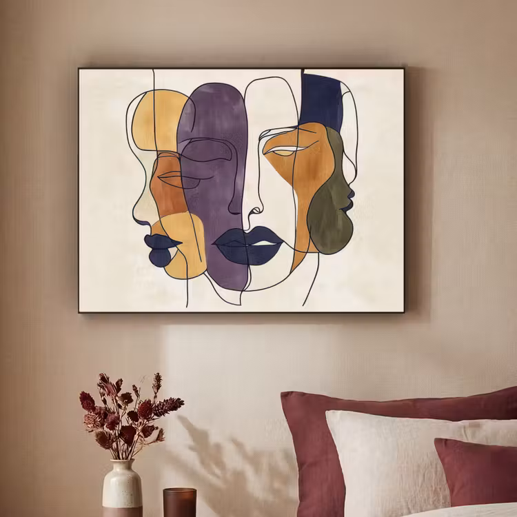 Art Frame - Abstract - Overlappende gezichten - Paars - Donkergroen — 2