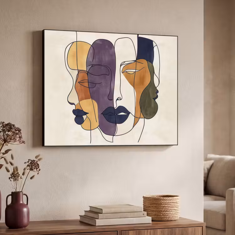 Art Frame - Abstract - Overlappende gezichten - Paars - Donkergroen — 4
