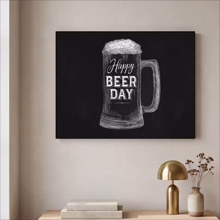 Art Frame - Bierpul - Witte krijtletters - Happy beer day — 3