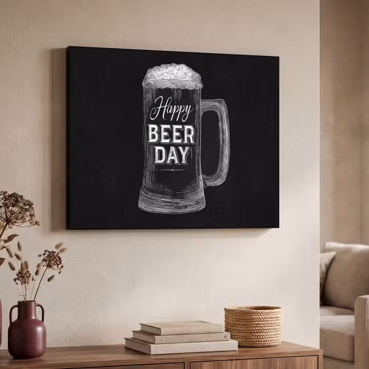 Art Frame - Bierpul - Witte krijtletters - Happy beer day — 4