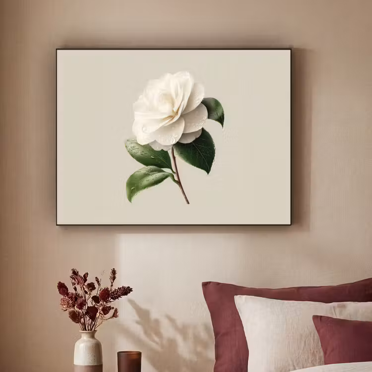 Art Frame - Cameliabloem - Wit - Groen — 2