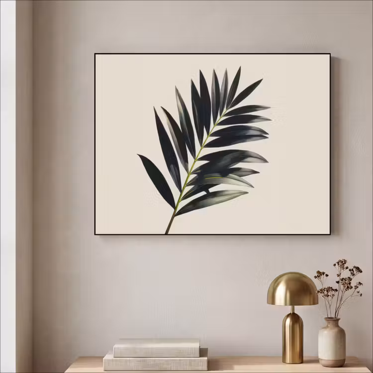 Art Frame - Palmblad - Subtiel - Groen - beige — 3