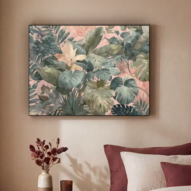 Art Frame - Compositie van bladeren - Groen - Roze — 2