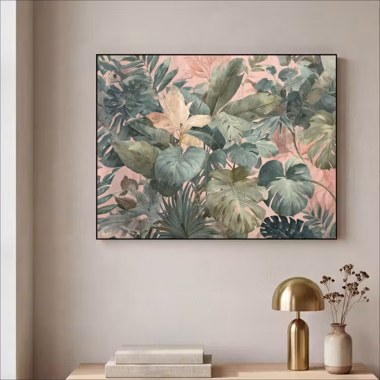 Art Frame - Compositie van bladeren - Groen - Roze — 3