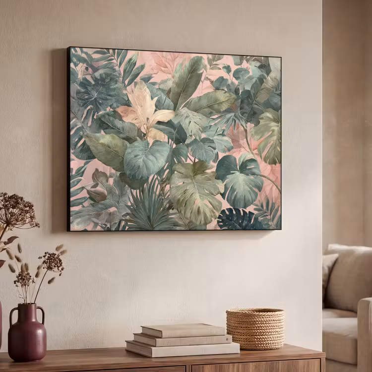 Art Frame - Compositie van bladeren - Groen - Roze — 4
