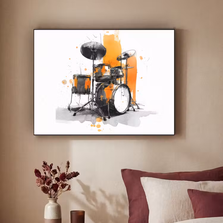 Art Frame - Drumstel - Oranje - Zwart - Aquarelverf — 2