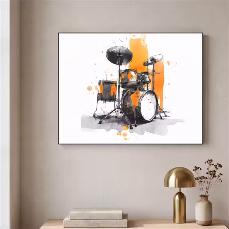 Art Frame - Drumstel - Oranje - Zwart - Aquarelverf — 3