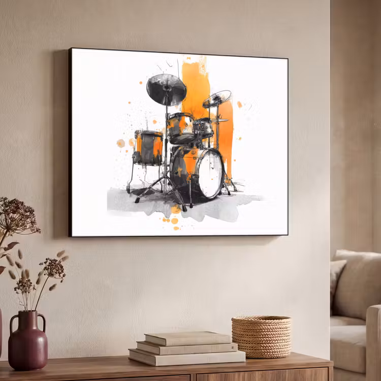 Art Frame - Drumstel - Oranje - Zwart - Aquarelverf — 4