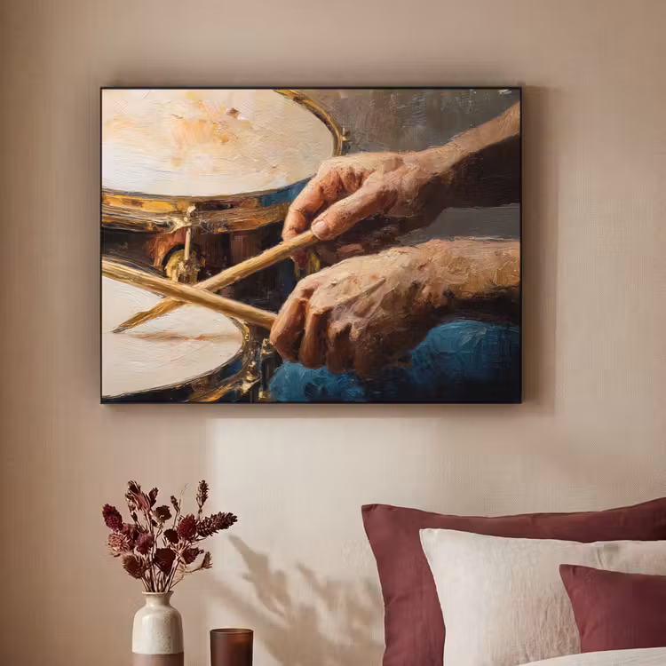 Art Frame - Drumstokken - Olieverf - Man — 2