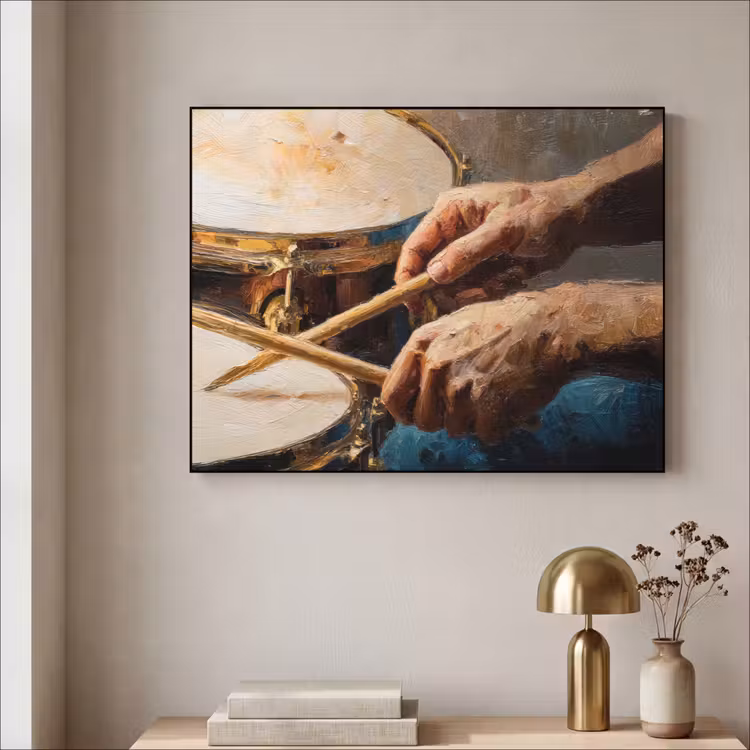 Art Frame - Drumstokken - Olieverf - Man — 3