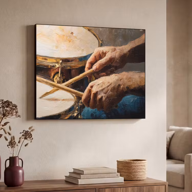 Art Frame - Drumstokken - Olieverf - Man — 4