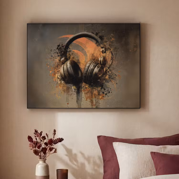 Art Frame - Koptelefoon - Bruin - Verf - Vintage — 2