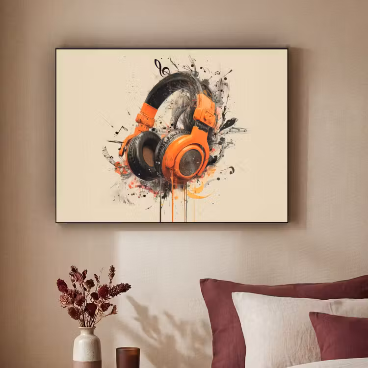 Art Frame - Koptelefoon - Oranje - Explosief — 2