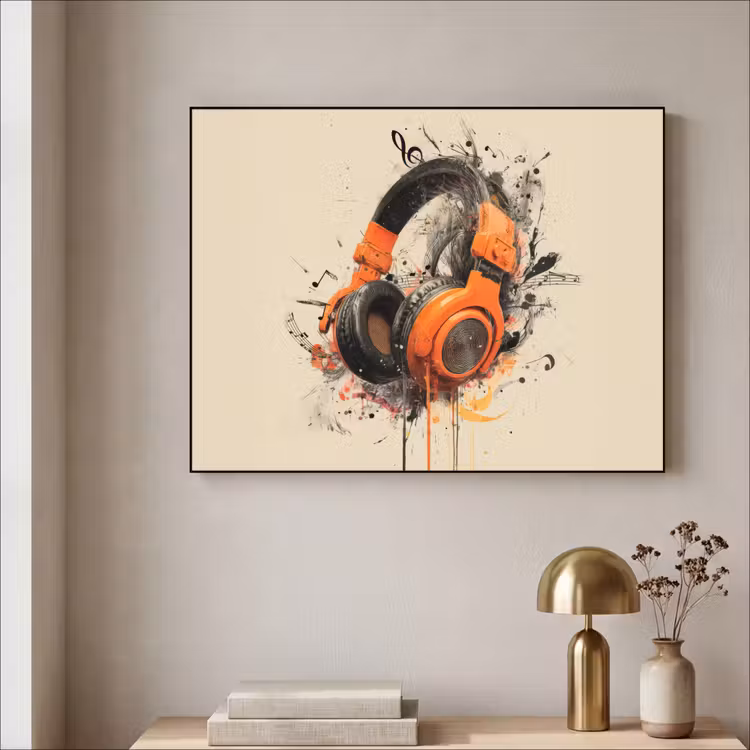 Art Frame - Koptelefoon - Oranje - Explosief — 3