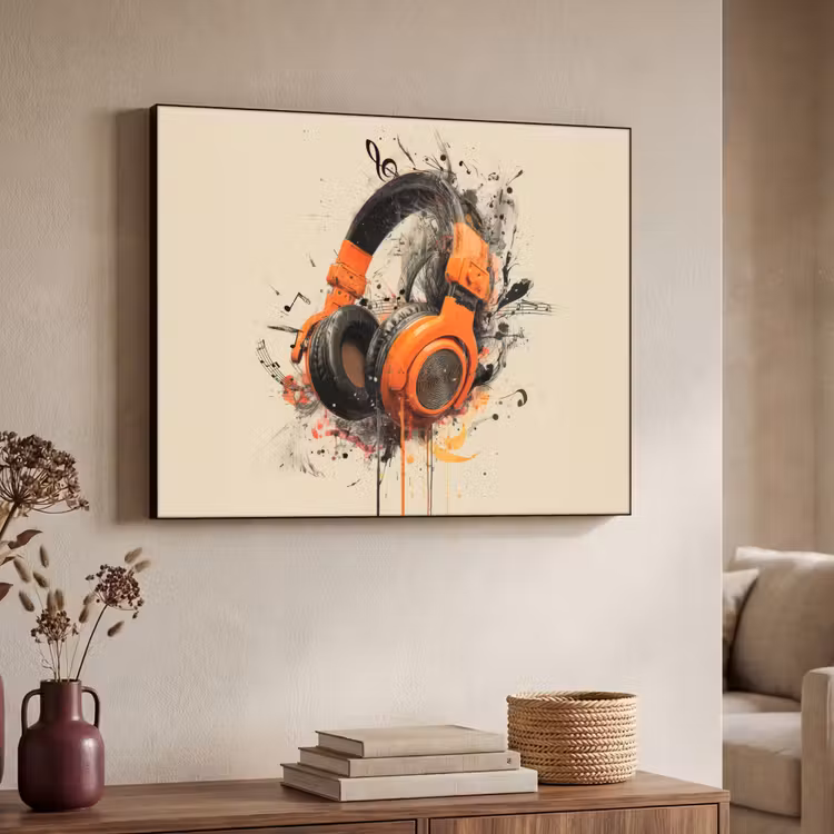 Art Frame - Koptelefoon - Oranje - Explosief — 4