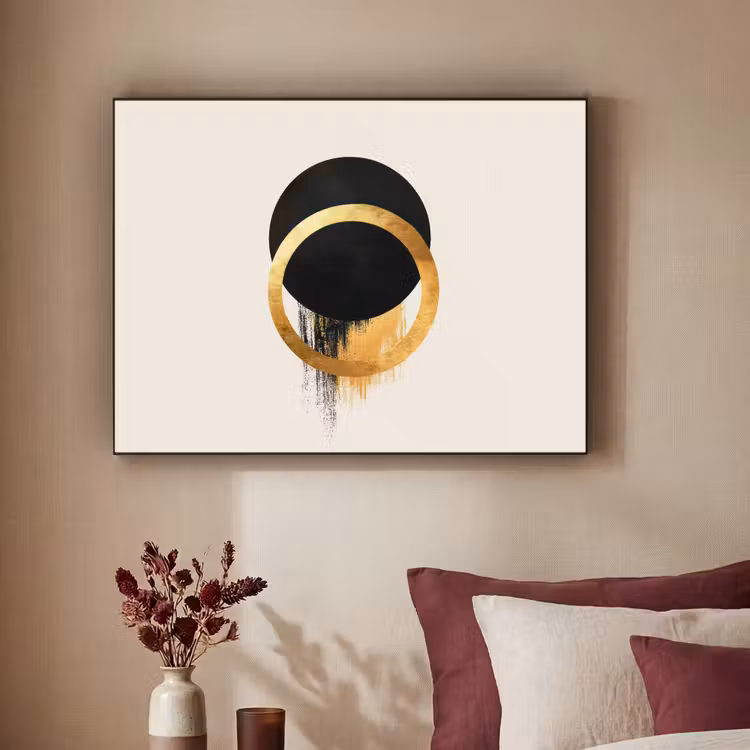 Art Frame - Abstract ontwerp - Zwarte cirkel - Verfvlekken — 2
