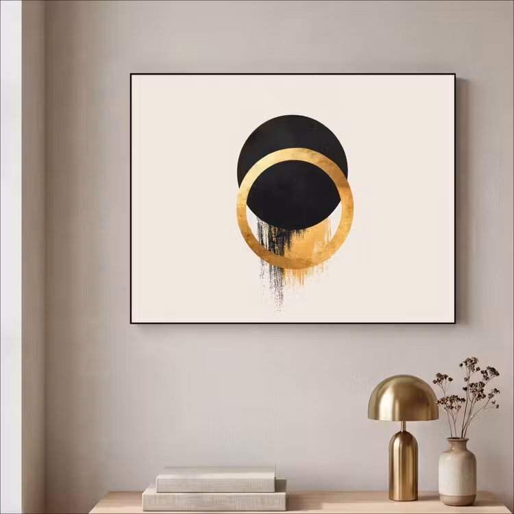 Art Frame - Abstract ontwerp - Zwarte cirkel - Verfvlekken — 3