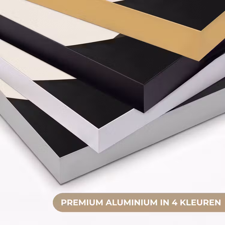 Art Frame - Bergsilhouetten - Gouden cirkel - Beige — 5