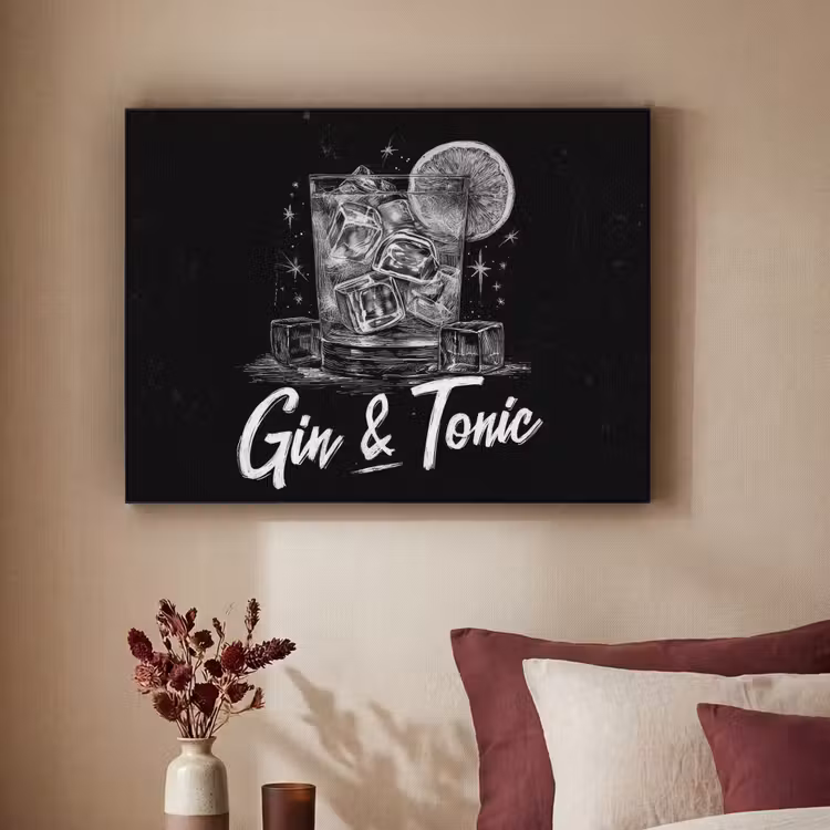 Art Frame - Gin en tonic - Glas - Limoen - Ijsblokjes — 2