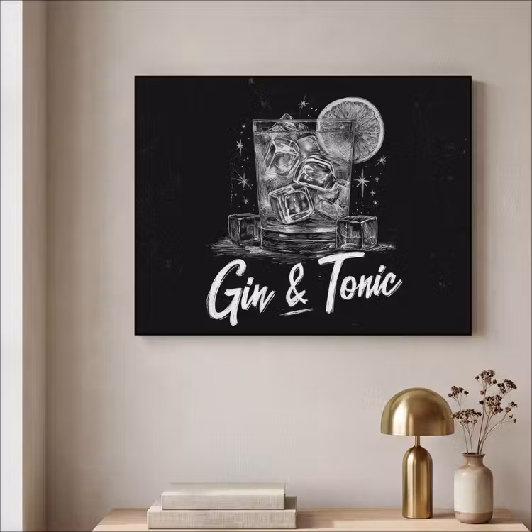 Art Frame - Gin en tonic - Glas - Limoen - Ijsblokjes — 3